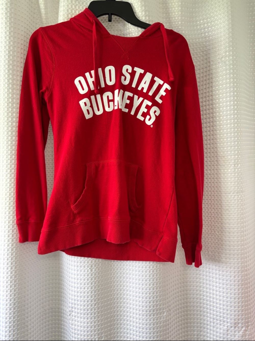 Red Scoop-Neck Pullover Hoodie